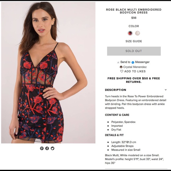 rose black multi embroidered bodycon dress